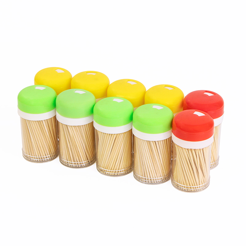Bamboo Toothpicks – Colored Bottle 100% Natural