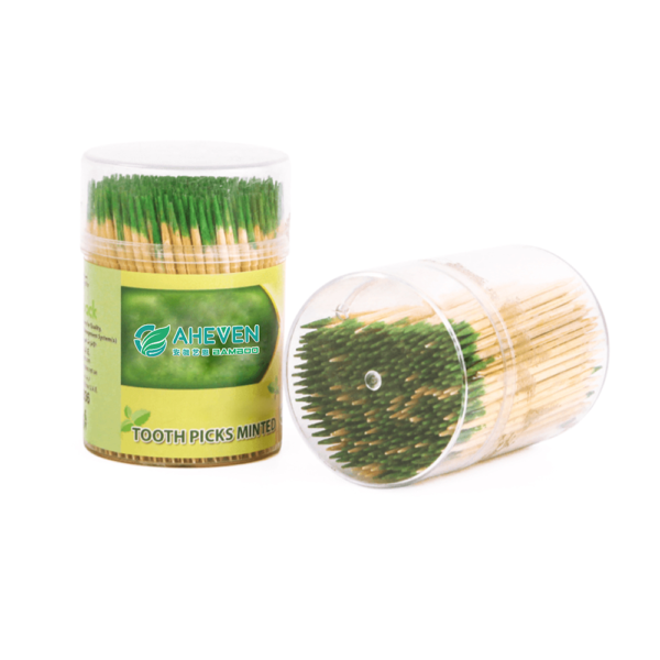 Bamboo Toothpicks – Disposable with One Mint