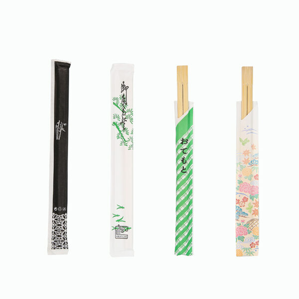 Bamboo Twins Chopsticks Square - Top Fully Paper Wrap 21cm