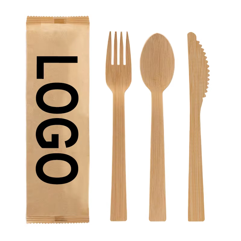 4 in 1 Disposable Bamboo Cutlery Set