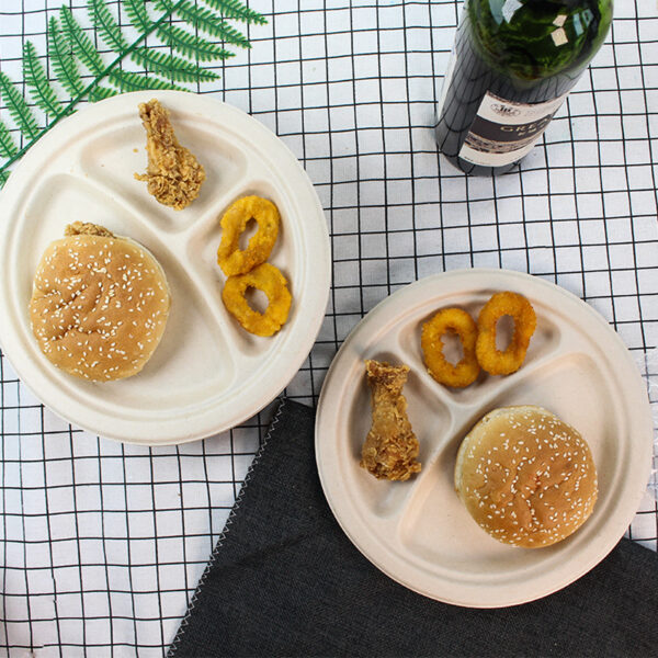 Compartment Bagasse Plates