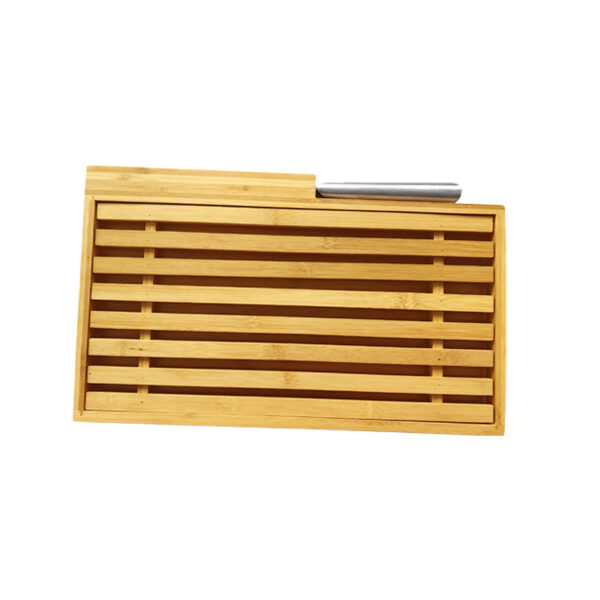 Bamboo Bread Slicer with Crumb Tray & Knife