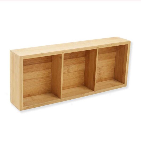 Long Bamboo Divided Organizer Tray
