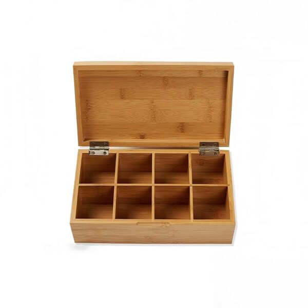 Bamboo Tea Bag Organizer with 8 Dividers