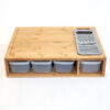Bamboo Cutting Board with Drawer Storage & Grater