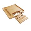 Bamboo Cheese Board with Pull-Out 4-Piece Cutlery Seest